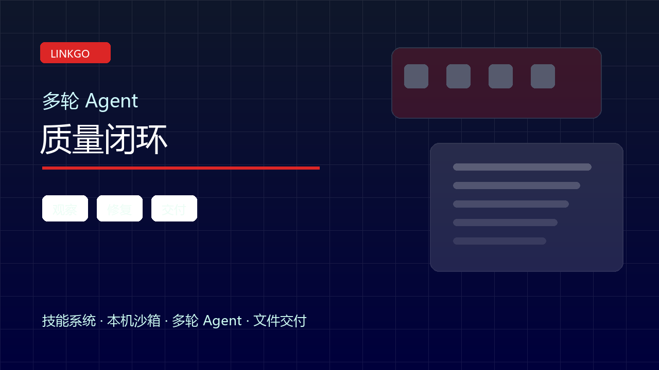 多轮 Agent 自动执行：不是多试几次，而是带观察的质量闭环